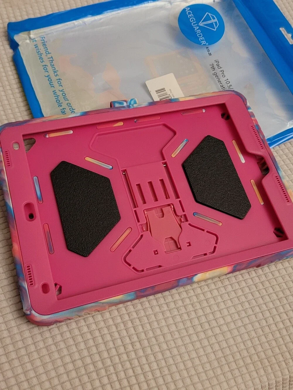 Ipad 7th Generation, Kid-Proof Heavy Duty Pink Tablet Case with Built-In Stand